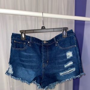 Dark wash jean shorts